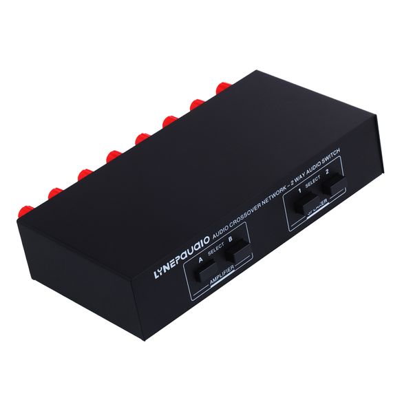 

2 in 2 out 2 way passive speaker selector switcher splitter switch box black