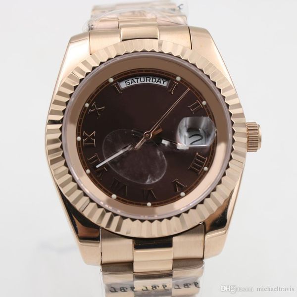 

2020 мужские автоматические часы роскошные часы из розового золота mans luxury mechinal watch 40 мм размер сапфировое стекло высокое качеств, Slivery;brown