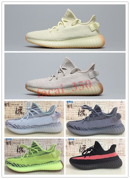 

original kanye west 35 v2 "butter" blue tint yellow semi frozen cream white zebra bred black beluga 2.0 casual shoes 36-45 sc03