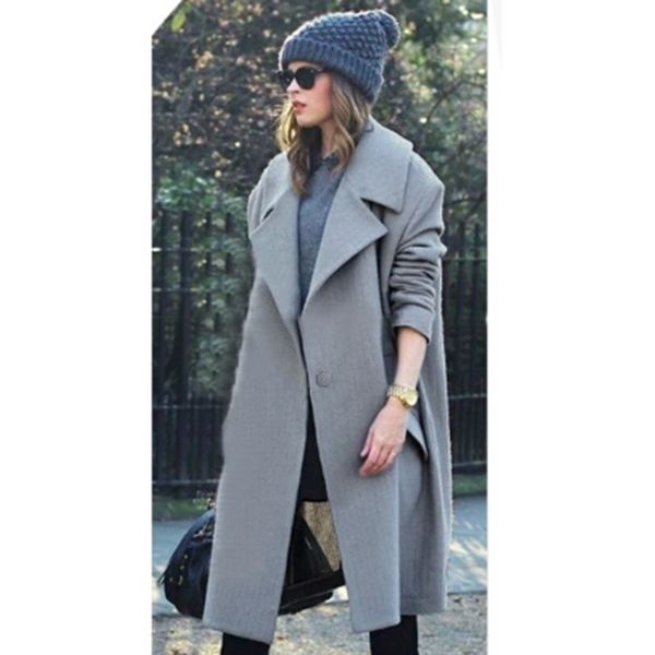 

2018 spring autumn women's wool coat new fashion long woolen coat single breasted slim type female autumn winter wool, Black