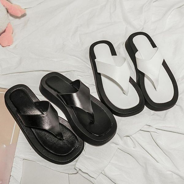 

sagace 2020 summer slippers women casual non-slip flip flops beach sandals female wedge shoes striped lady room slippers outdoor, Black