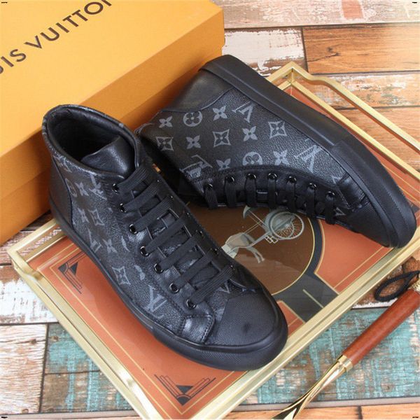 

21fw 2019 flat мужчины повседневная обувь джинсовая холст кроссовки мужчины high top спортивная обувь дышащая кроссовки мужская обувь zapati, Black