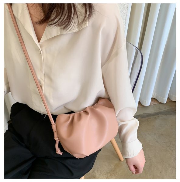 

2020 new shoulder bag fashion clutch bag soft leather fold zipper diagonal large capacity oblique cross