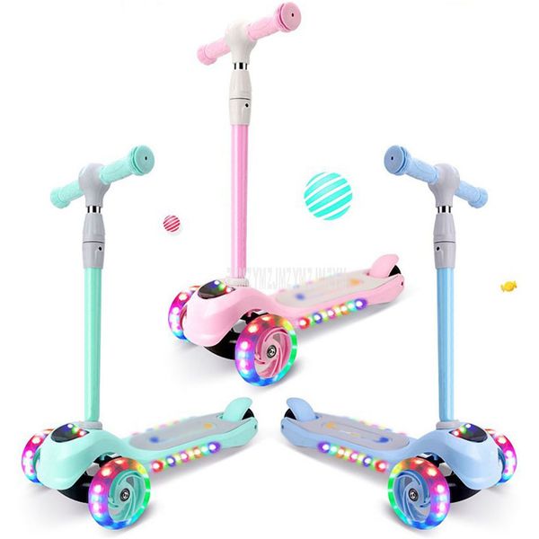 

children scooter 3 wheel kick scooter foot skateboard front led flashing wheel music function kids outdoor sport toy