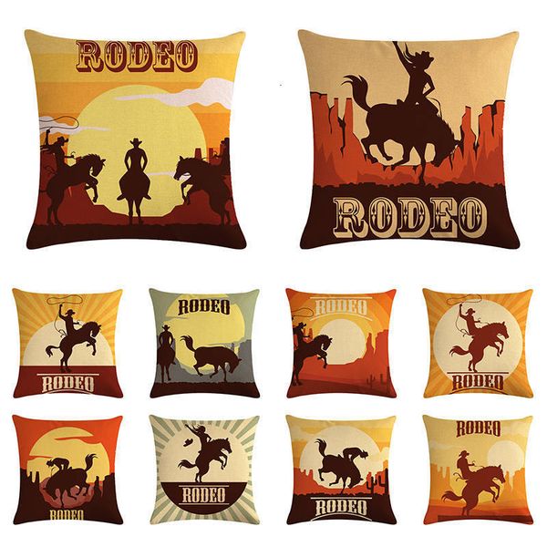 

ковбой лошадь индийских животных pattern throw наволочка 45 * 45см камни rodeo подушка обложка диван главная гостиная декор автомобилей zy12