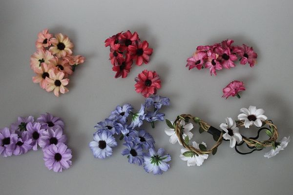 

50 / bunch of silk sunflower bouquet decoration christmas wreath diy gift candy box fake artificial daisy flower dried flowers