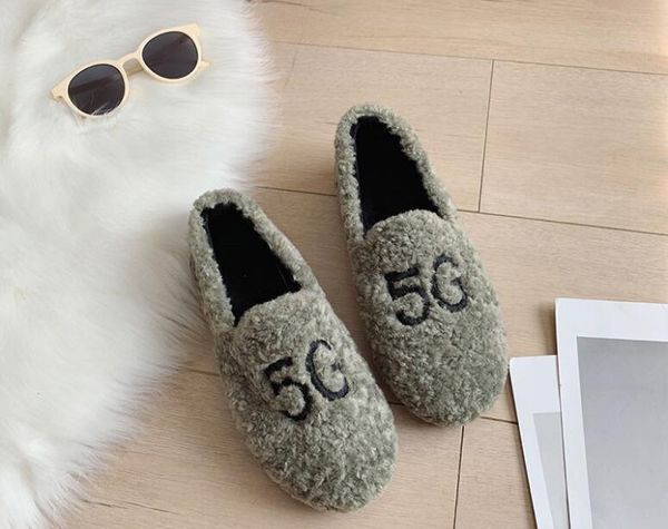 

winter platform shoes women outdoor home slippers female winter fur slides house sandals fuzzy slippers ladies cute loafers, Blue;gray