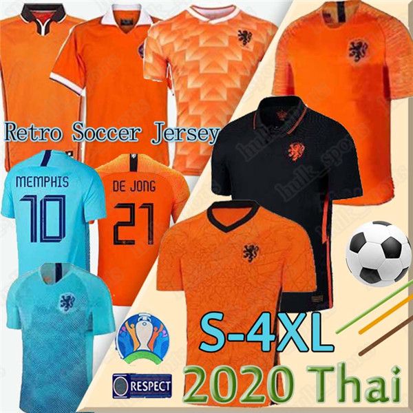 

20 21 netherlands retro soccer jerseys de jong wijnaldum holland virgil 1988 netherlands strootman memphis s-4xl football shirts uniform, Black;yellow