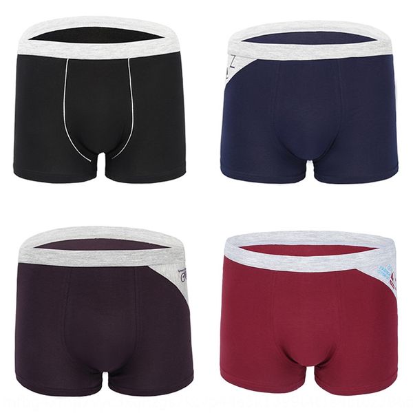 

pure cotton men's underwear underwear group payment for goods comfortable breathable mid-waist solid color boxer pants boxer pants, Black;white