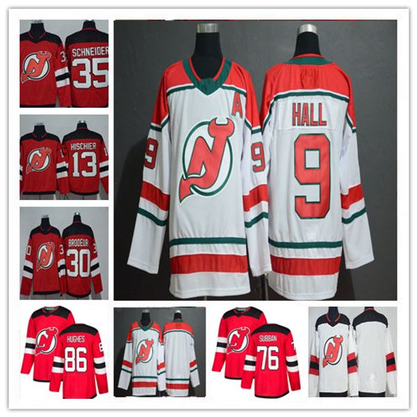 

2019 new jersey devils hockey jack hughes p.k. subban taylor hall nico hischier martin brodeur cory schneider greene alternate jerseys cheap, Black;red