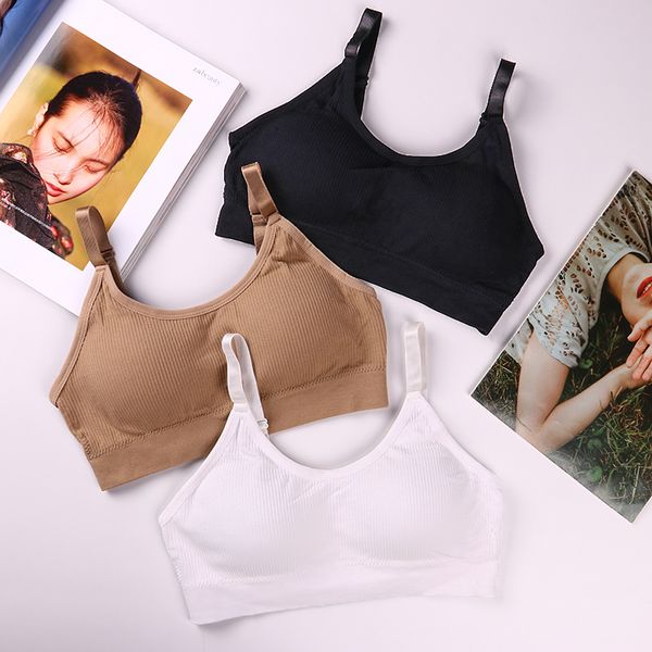 

bras thin strap bralette lingerie seamless soft cotton for women wireless push up comfortable wire striped underwear, Red;black