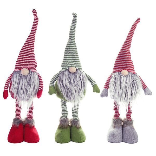 

1 piece christmas striped faceless doll standing posture doll nordic santa claus ornaments