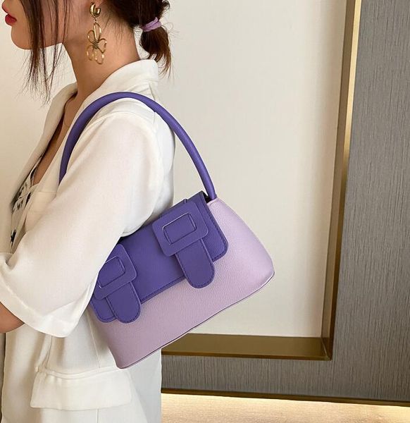 

2020 new style cambridge bag lady contrast color underarm baguette bag fashion handbag shoulder bags