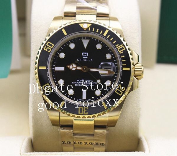 

luxury mens automatic 2813 sapphire crysta gold watch men black ceramic sport dive chronometer date sub luminous 116618 oyster watches, Slivery;brown