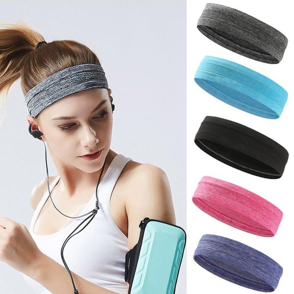 

stretch headband sport sweat sweatband yoga gym hair head band sport yoga fitness sports safety 0815, Yellow;black