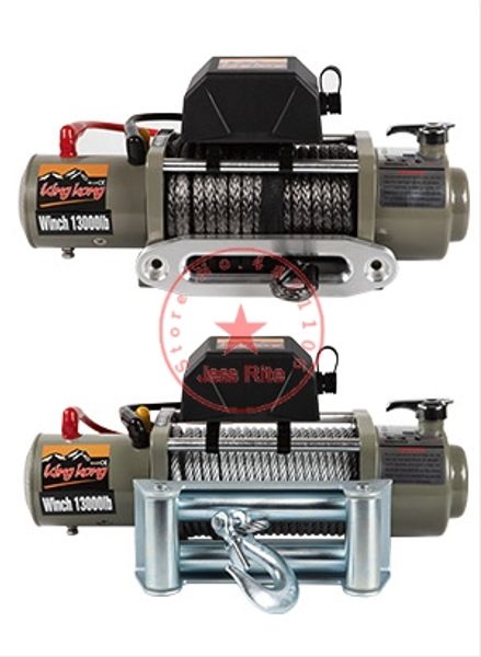 

12v/24v 13000ibs 26m car/off-road waterproof electric winch wire rope/nylon rope optional suitable for vehicle modified traction