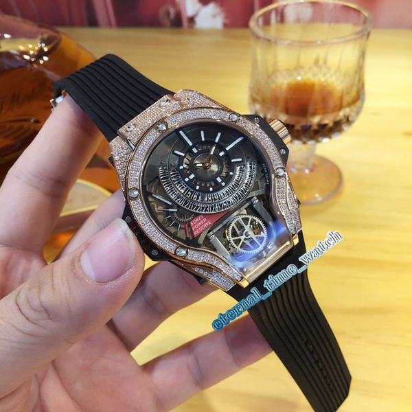 

Ver ion mp 09 909 nx 1120 rx 1704 keleton dial ro e gold diamond ca e japan miyota automatic men watch rubber trap port watche, Slivery;brown