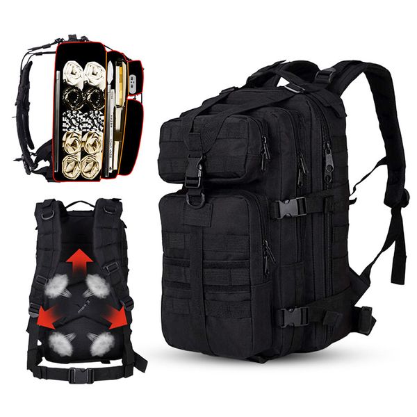 

35l climbing hiking tactical men backpack waterproof camping mountaineering bag outdoor travel sport molle 3p bag men