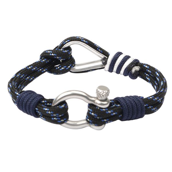 

new fashion handmade stainless steel buckle link bracelet 5 colors paracord bracelets for sale, Black