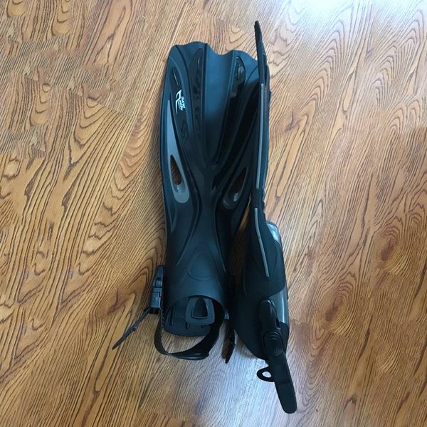 

keep diving open heel scuba diving long fins adjustable snorkeling swim flippers special for diving boots shoes gear(xl