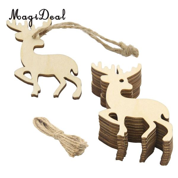 

20pcs christmas deer wooden tags xmas tree decorations ornaments