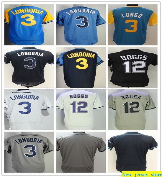

пользовательские 2019 mens женщины молодежь бейсбол 3 эван лонгория джерси белый серый светло-голубой дети прошитой 21 уэйд боггс бейсбола т, Blue;black