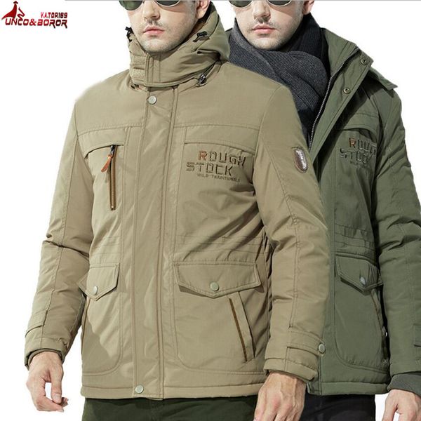 

brand winter jacket men 5xl 6xl thick warm parka fur hooded jackets and coats windbreaker cargo jacket men clothing, Tan;black