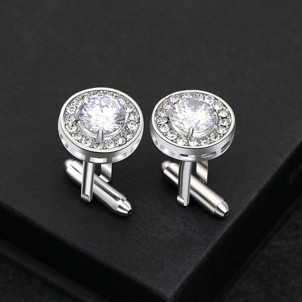 

fashion cufflinks classic luxury french wedding shirt cuff links european american minimalist copper cuff button gift, Silver