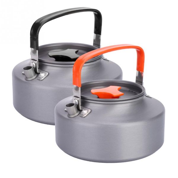 

1.1l outdoor tableware camping pot aluminum hiking picnic coffee pot kettle portable tableware cooking