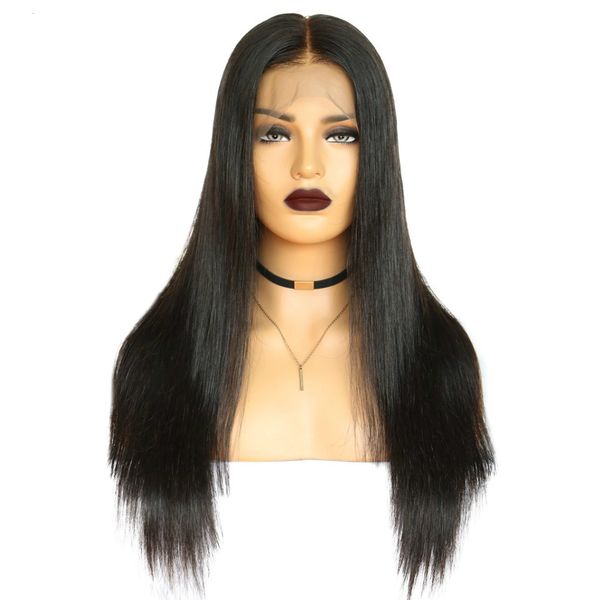 

straight human hair wigs pre plucked malaysia lace front wig with baby hair for black women bleached knots 13x4 remy hair wigs