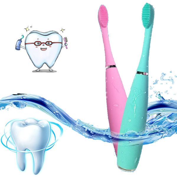 

usb electric children's silicone toothbrush ultrasonic waterproof charging automatic electric toothbrush replaceable rrush head