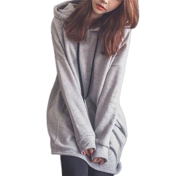 

women oversize sweatshirt long sleeve 2018 winter hooded loose women hoodies sweatshirt female #fn22, Black