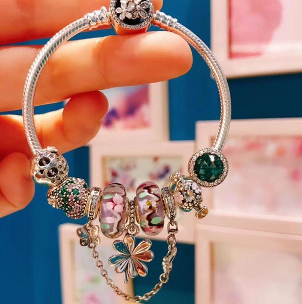 

lidu 100%925 pure silver 2019 new fashionable exquisite color pandoras bracelet delivery, Golden;silver