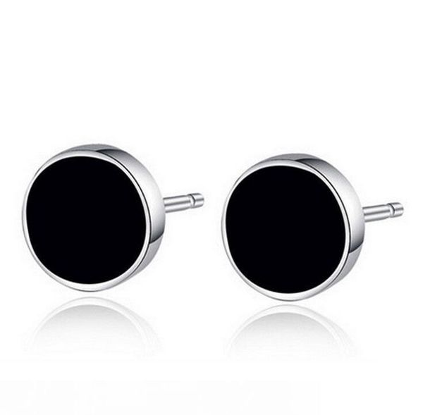 

black crystal stud earrings for women men 3layer white gold overlay 30% 925 sterling silver based white copper women wedding black earring, Golden;silver