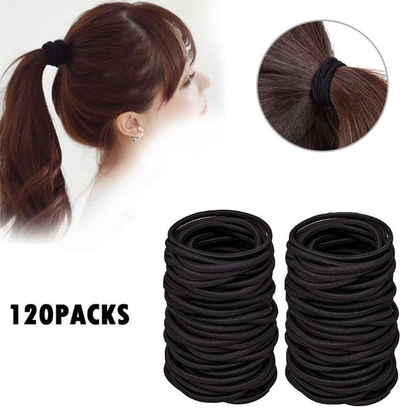 

120 pcs/lot solid hair rope kids fashion casual cute headwear elastic hair ring rope elastics elastics accessories, Slivery;white