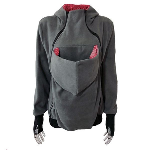 

mother kangaroo hoodies coat ladies three-in-one multi-function mother sweater coat female casual clothing perfect for take care of baby, Black