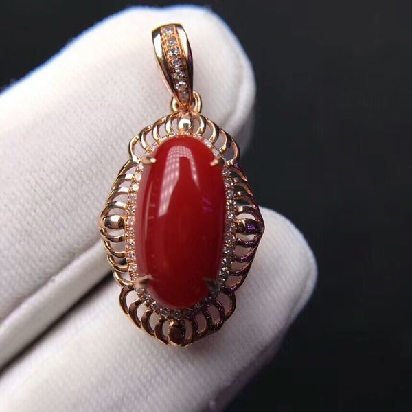 

meibapj]real natural precious coral pendant necklace with certificate 925 pure silver fine jewelry for women