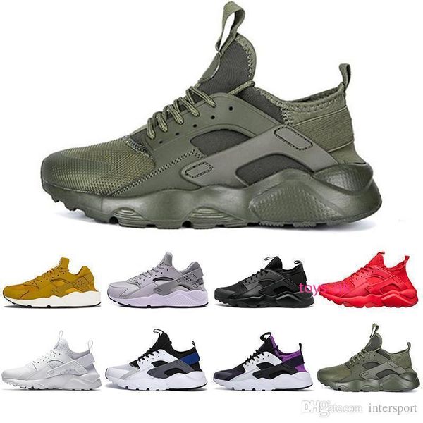 

huarache 4 iv 1.0 running shoes for men women black white grey sneakers triple huaraches jogging sports shoes 36-45