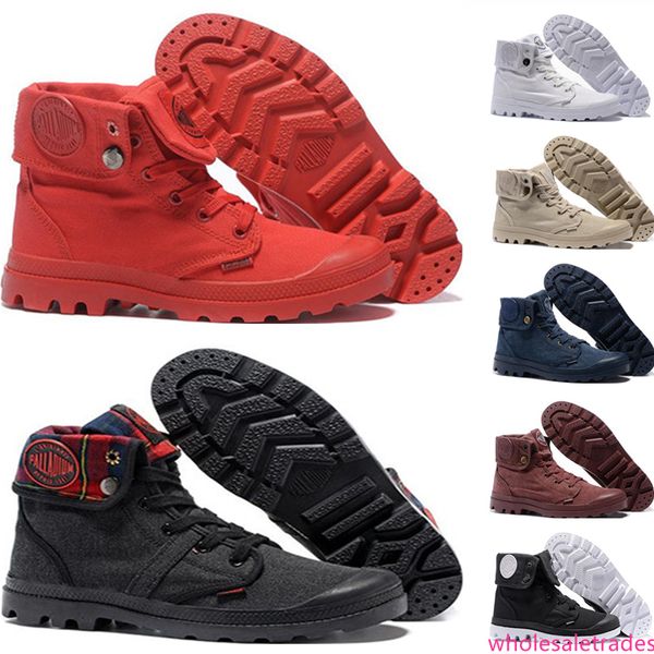 

новое поступление palladium pallabrouse ботильоны для мужчин женщин дизайнер красный холст кроссовки повседневная человек армия зеленый небе