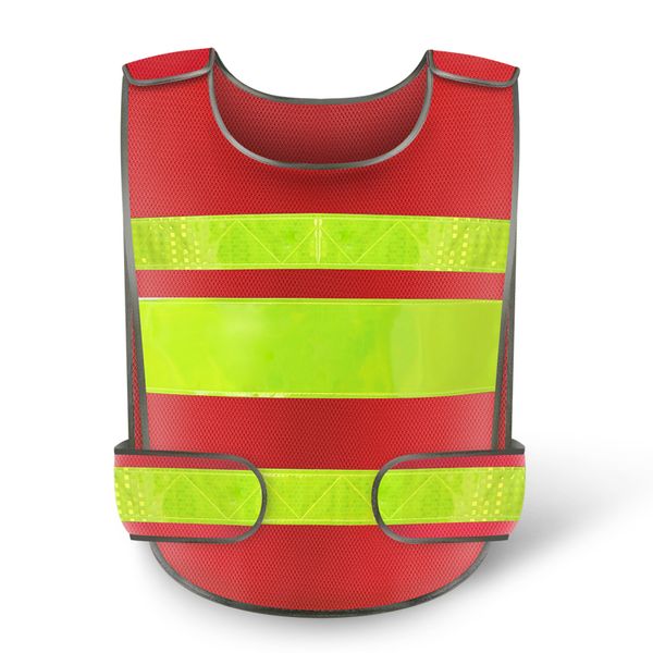 

red reflective safety clothing reflective vest workplace road working motorcycle cycling sports outdoor print logo #001