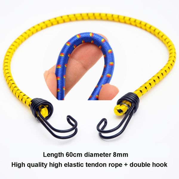 

outdoor tent crude elastic rope tied double hooks luggage rope clothesline car luggage roof rack strap hooks camping accessories