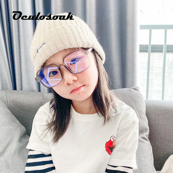 

sunglasses parent-child children's anti-blue light glasses fashion trend flat mirror square boys and girls kids uv400, White;black