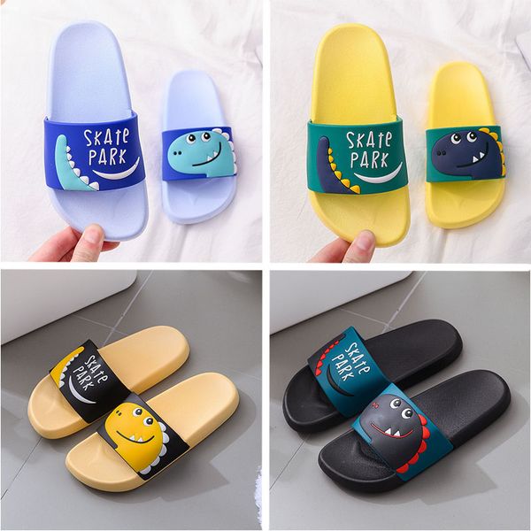 

children cartoon slippers for summer blue black yellow pink women men indoor bathroom shoes flip flops anti slip kids shoes