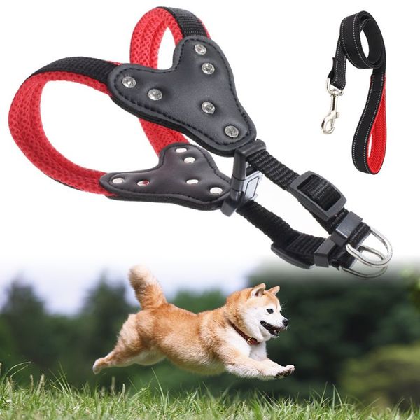 

pet dog harness vest leash set explosion-proof reflective adjustable puppy cat chest collar for small medium large dogs