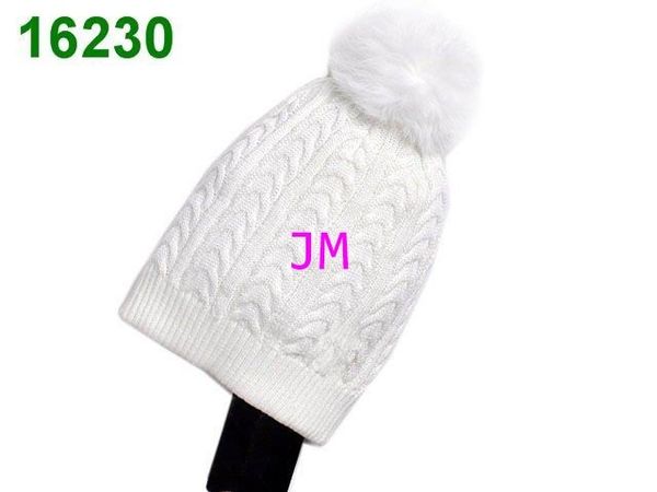 

2019 luxury fashion knitting cotton hats wool hair ball all white beanie cap women's men winter confortable warm hats, Blue;gray