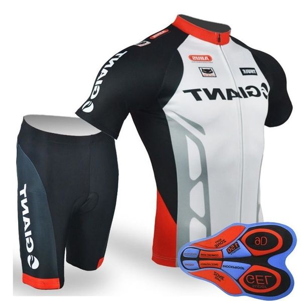 

giant team cycling short sleeves jersey (bib) shorts sets riding bike summer breathable wear clothing ropa ciclismo 9d gel pad f2005, Black;red