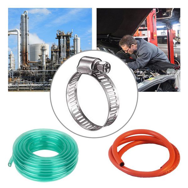 

stainless steel hose clamp 40pcs including 7 sizes adjustable pipe tube clamps collar home improvement#25