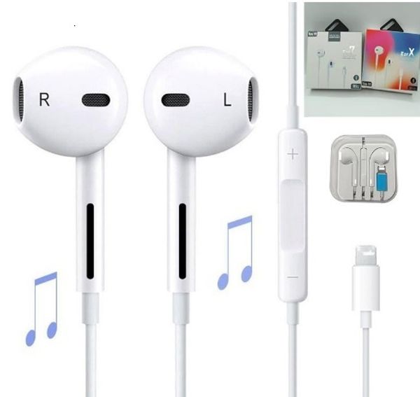 

50pc in ear headphone wired bluetooth earphone for apple iphone x xr x max 8 7 6 6 plu 6 5 5 earbud with microphone ear phone