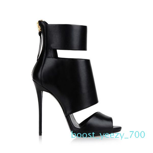 

2018 new fashion shoes gladiator women sandals peep toes cut outs zip black stiletto heels party shoes woman feminino melissa sandalia b70