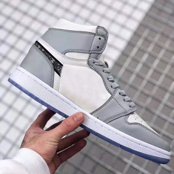 

2019 new b23 high 1 серых белый 1s косого retros мужская баскетбольная обувь для мужчин для женщин спортивной обуви воздуха кроссовок кроссо, Black